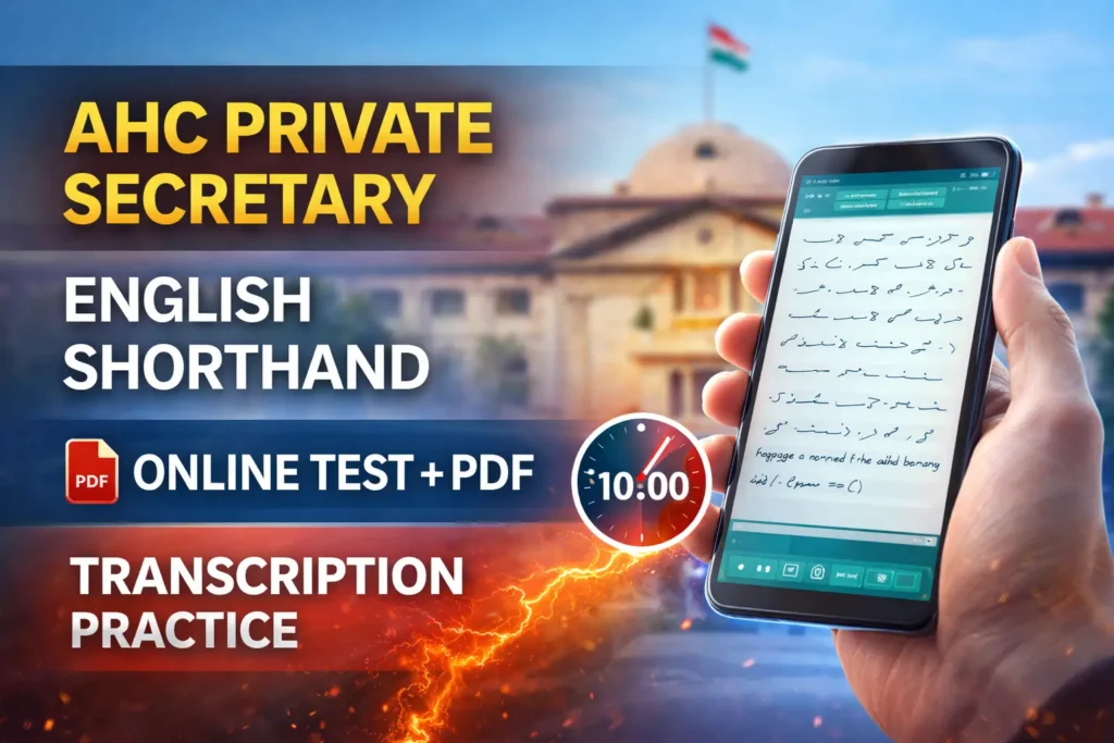 AHC Private Secretary Online English Shorthand Transcription Test